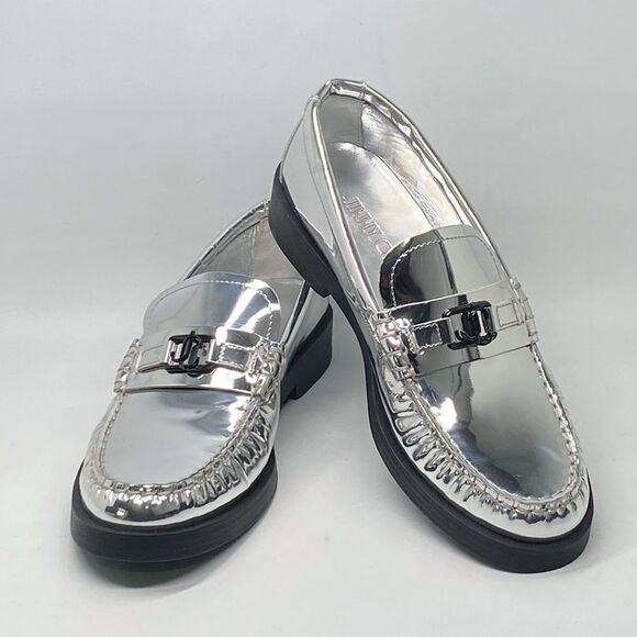 Jimmy Choo Addie JC Logo Metallic Loafer size 38 - Picture 4 of 13